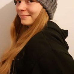 Handmade knitted grey hat