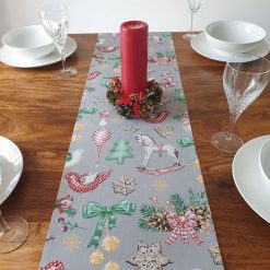 Christmas Table Runner, Traditional Table Runner, Christmas Table Decoration, Christmas Tree Baubles, Retro Christmas Decor, Christmas Table Decor, Festive Table Runner 3 Christmas Table Runner, Traditional Table Runner, Christmas Table Decoration, Christmas Tree Baubles, Retro Christmas Decor, Christmas Table Decor, Festive Table Runner 3