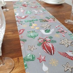 Christmas Table Runner, Traditional Table Runner, Christmas Table Decoration, Christmas Tree Baubles, Retro Christmas Decor, Christmas Table Decor, Festive Table Runner 5 Christmas Table Runner, Traditional Table Runner, Christmas Table Decoration, Christmas Tree Baubles, Retro Christmas Decor, Christmas Table Decor, Festive Table Runner 5