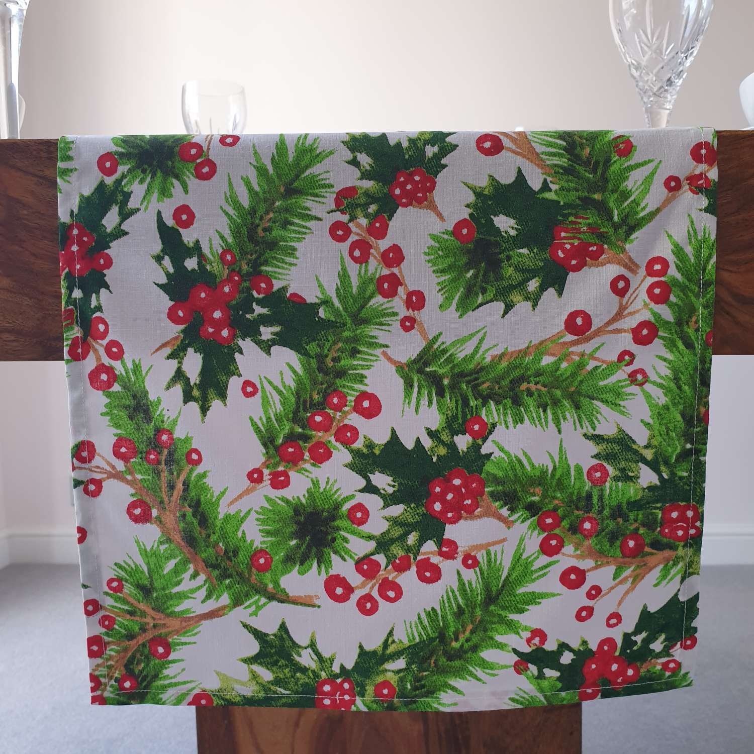 Christmas Table Runner, Holly and Berries Table Runner, Christmas Table Decoration, Gift Idea, Christmas Decor, White Table Runner, Christmas Table Decor, Festive Table Runner Christmas Table Runner, Holly and Berries Table Runner, Christmas Table Decoration, Gift Idea, Christmas Decor, White Table Runner, Christmas Table Decor, Festive Table Runner