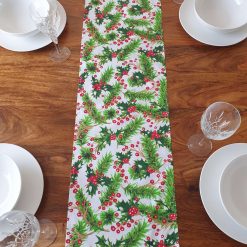 Christmas Table Runner, Holly and Berries Table Runner, Christmas Table Decoration, Gift Idea, Christmas Decor, White Table Runner, Christmas Table Decor, Festive Table Runner 7 Christmas Table Runner, Holly and Berries Table Runner, Christmas Table Decoration, Gift Idea, Christmas Decor, White Table Runner, Christmas Table Decor, Festive Table Runner 7