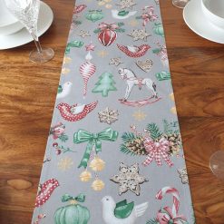 Christmas Table Runner, Traditional Table Runner, Christmas Table Decoration, Christmas Tree Baubles, Retro Christmas Decor, Christmas Table Decor, Festive Table Runner 8 Christmas Table Runner, Traditional Table Runner, Christmas Table Decoration, Christmas Tree Baubles, Retro Christmas Decor, Christmas Table Decor, Festive Table Runner 8
