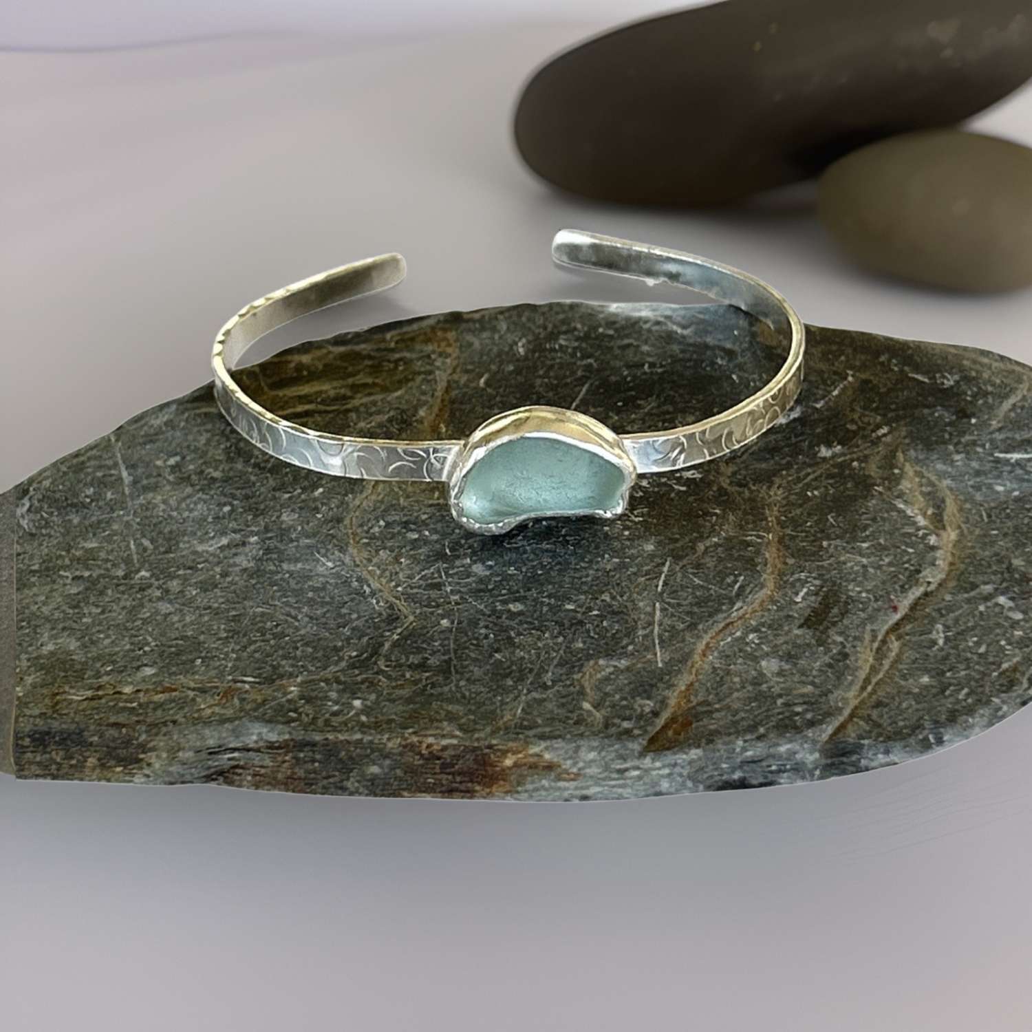 Ocean Sea Glass Cuff Bracelet Ocean Sea Glass Cuff Bracelet
