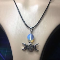 Opalite Triple Moon Necklace 2 Opalite Triple Moon Necklace 2