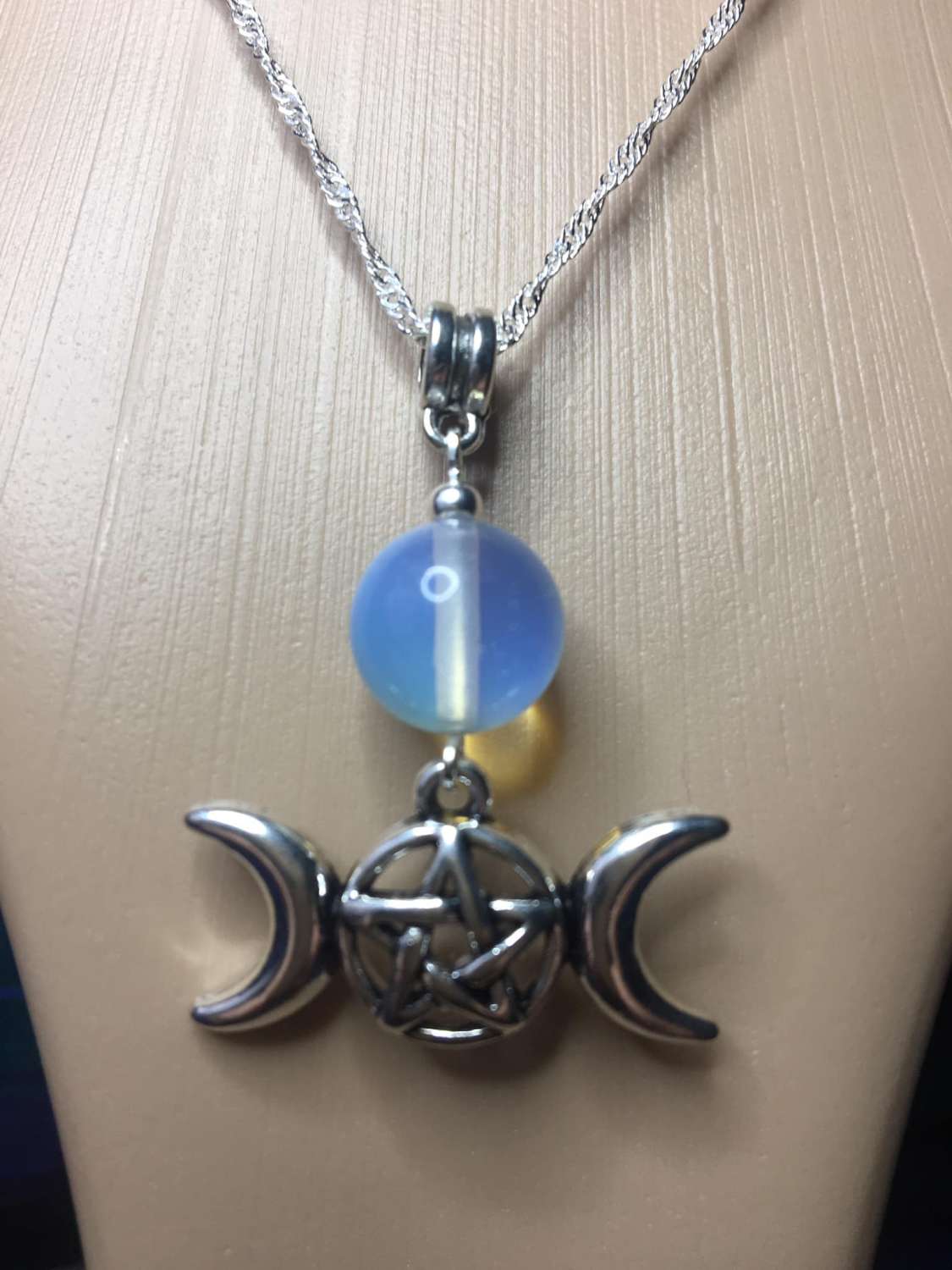 Opalite Triple Moon Necklace Opalite Triple Moon Necklace
