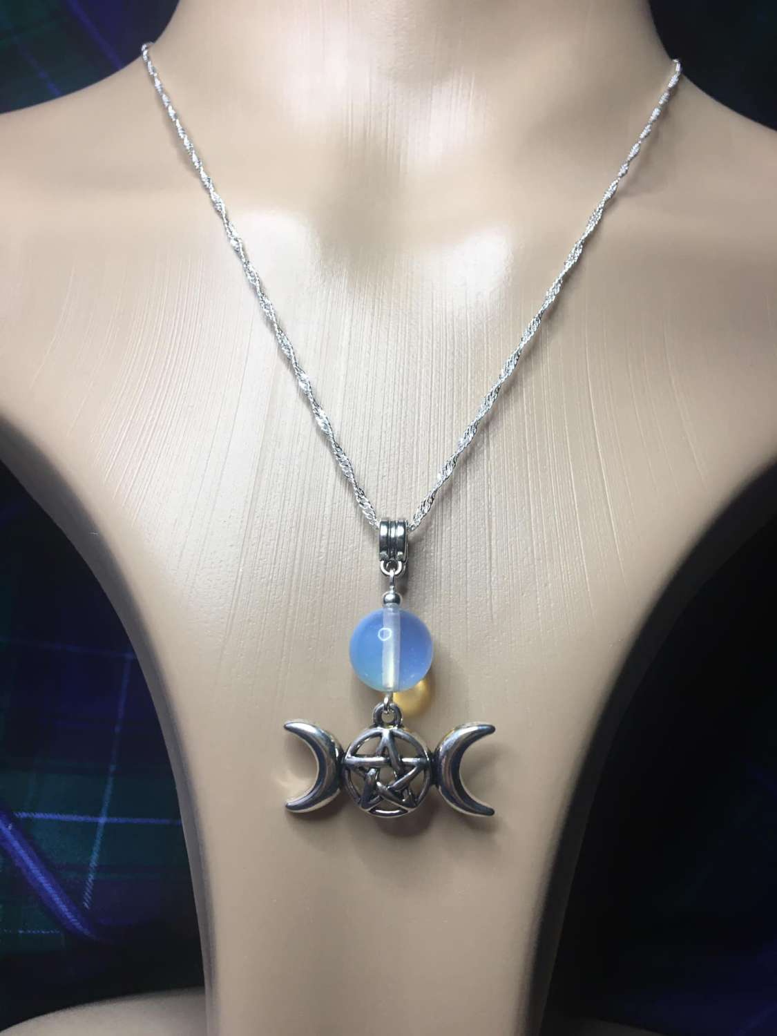 Opalite Triple Moon Necklace Opalite Triple Moon Necklace