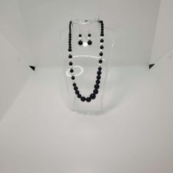 Black Agate and Pearl Art Deco Necklace & Earrings – Sterling Silver Set 5 Black Agate and Pearl Art Deco Necklace & Earrings – Sterling Silver Set 5