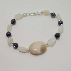 Mookaite, Coated red Tigers eye and Moonstone Bracelet 1 Mookaite, Coated red Tigers eye and Moonstone Bracelet 1