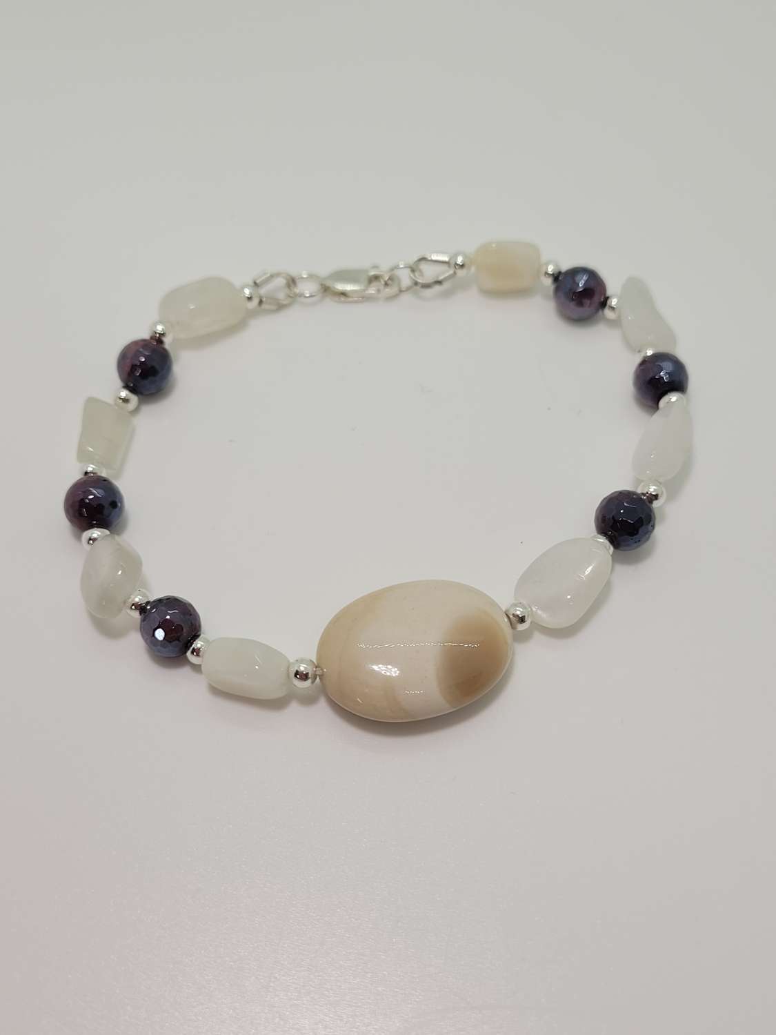 Mookaite, Coated red Tigers eye and Moonstone Bracelet Mookaite, Coated red Tigers eye and Moonstone Bracelet