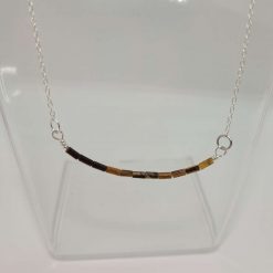 Tiger’s Eye Bar Necklace & Triangle Earrings – Sterling Silver Set 2 Tiger’s Eye Bar Necklace & Triangle Earrings – Sterling Silver Set 2