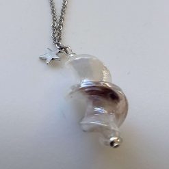 Unique Spiral Twisted Glass Lampwork and Star Charm Necklace