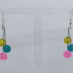 Crackle Glass Dangle Drop Earrings 1