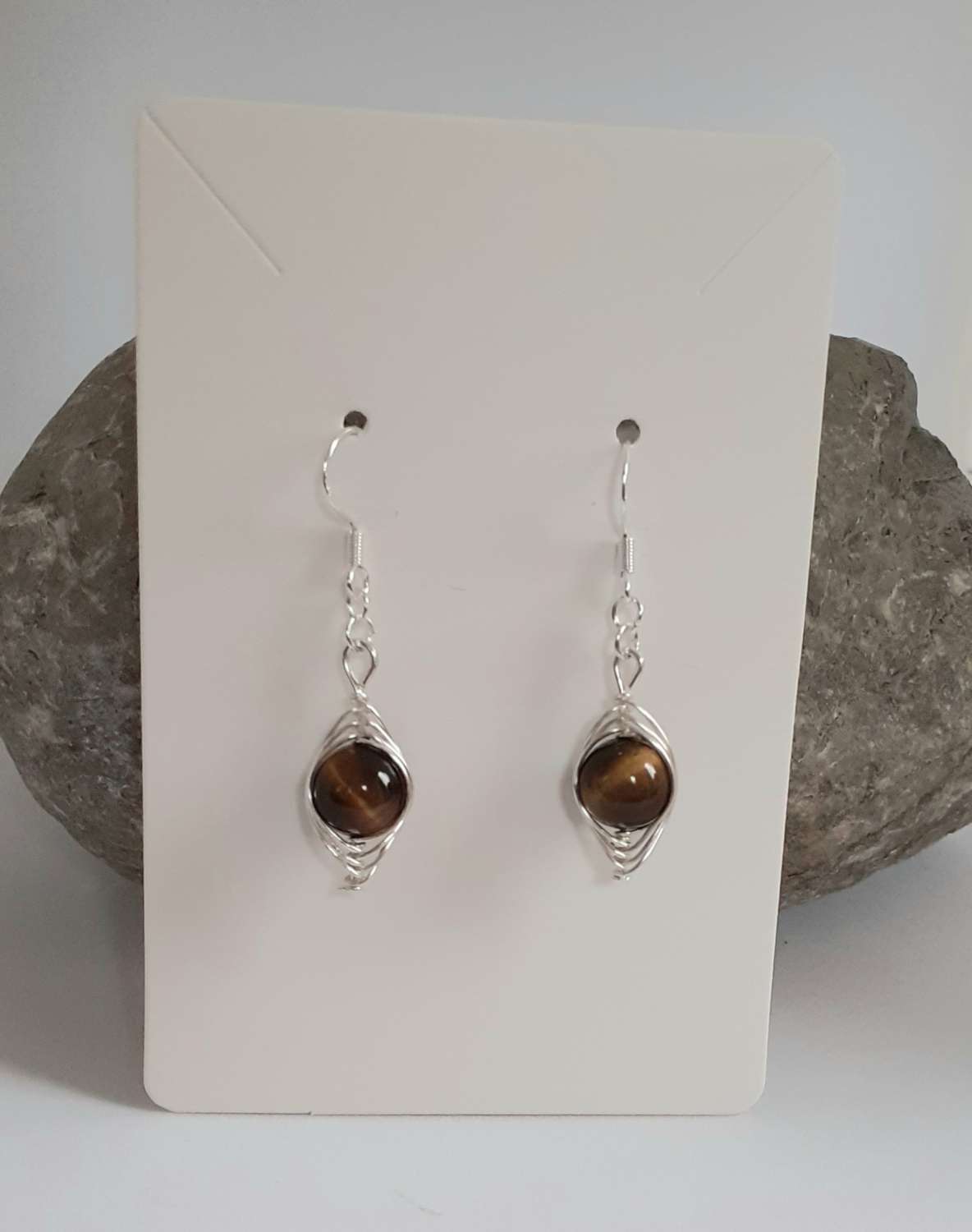 Tigers Eye Sterling Silver Earrings Tigers Eye Sterling Silver Earrings
