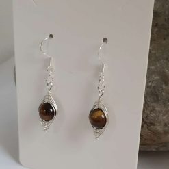 Tigers Eye Sterling Silver Earrings 5 Tigers Eye Sterling Silver Earrings 5