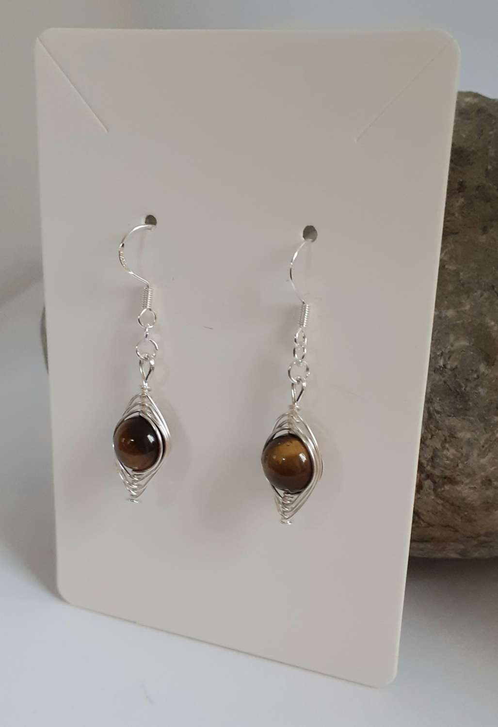 Tigers Eye Sterling Silver Earrings Tigers Eye Sterling Silver Earrings
