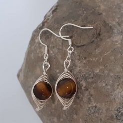 Tigers Eye Sterling Silver Earrings
