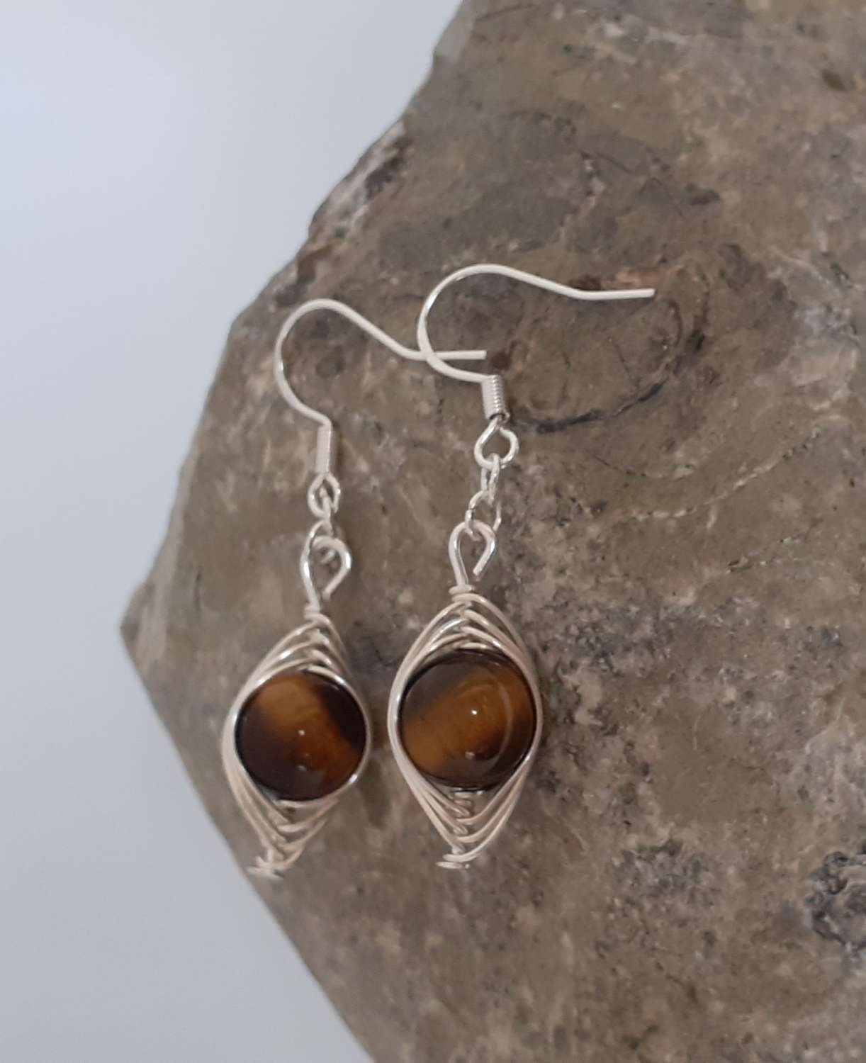 Tigers Eye Sterling Silver Earrings Tigers Eye Sterling Silver Earrings