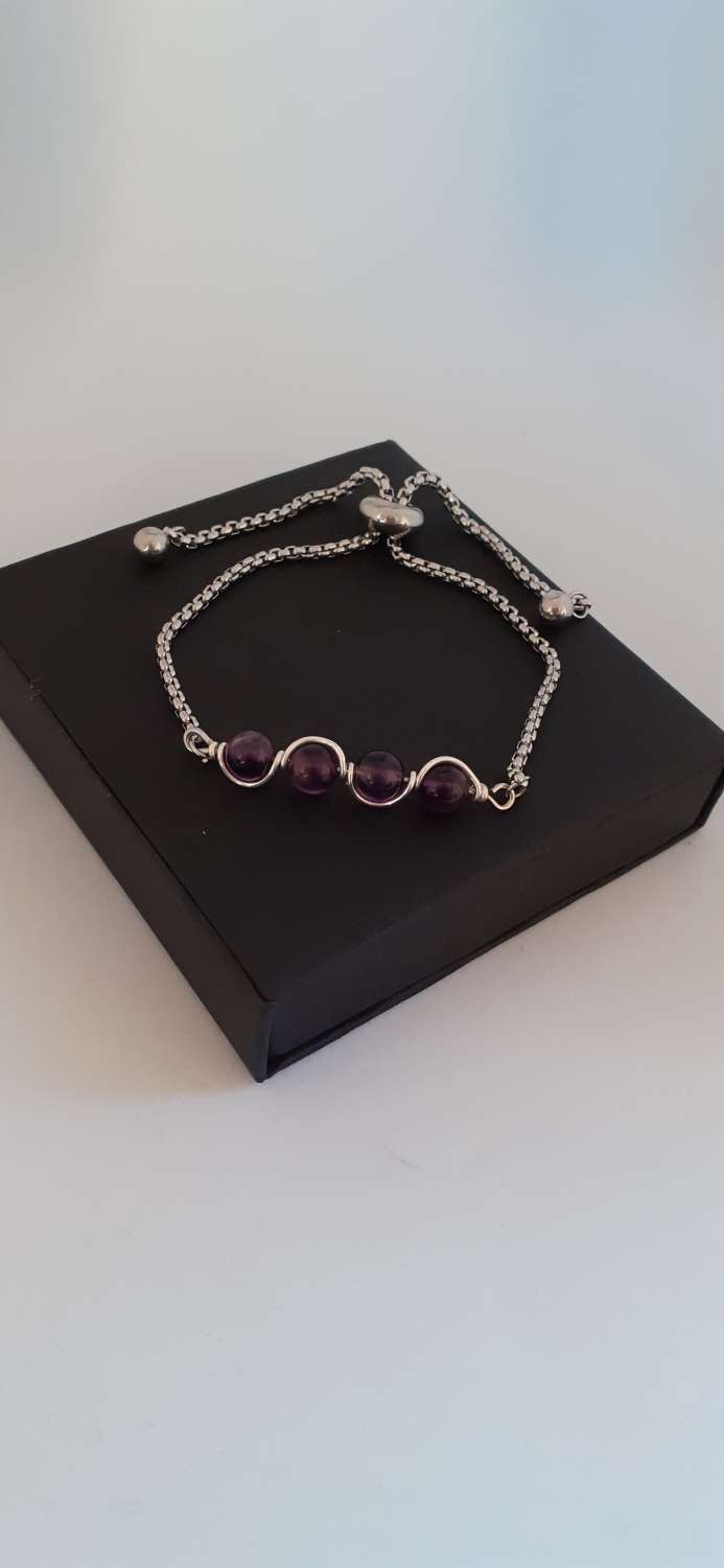 Amethyst Adjustable Bracelet Amethyst Adjustable Bracelet