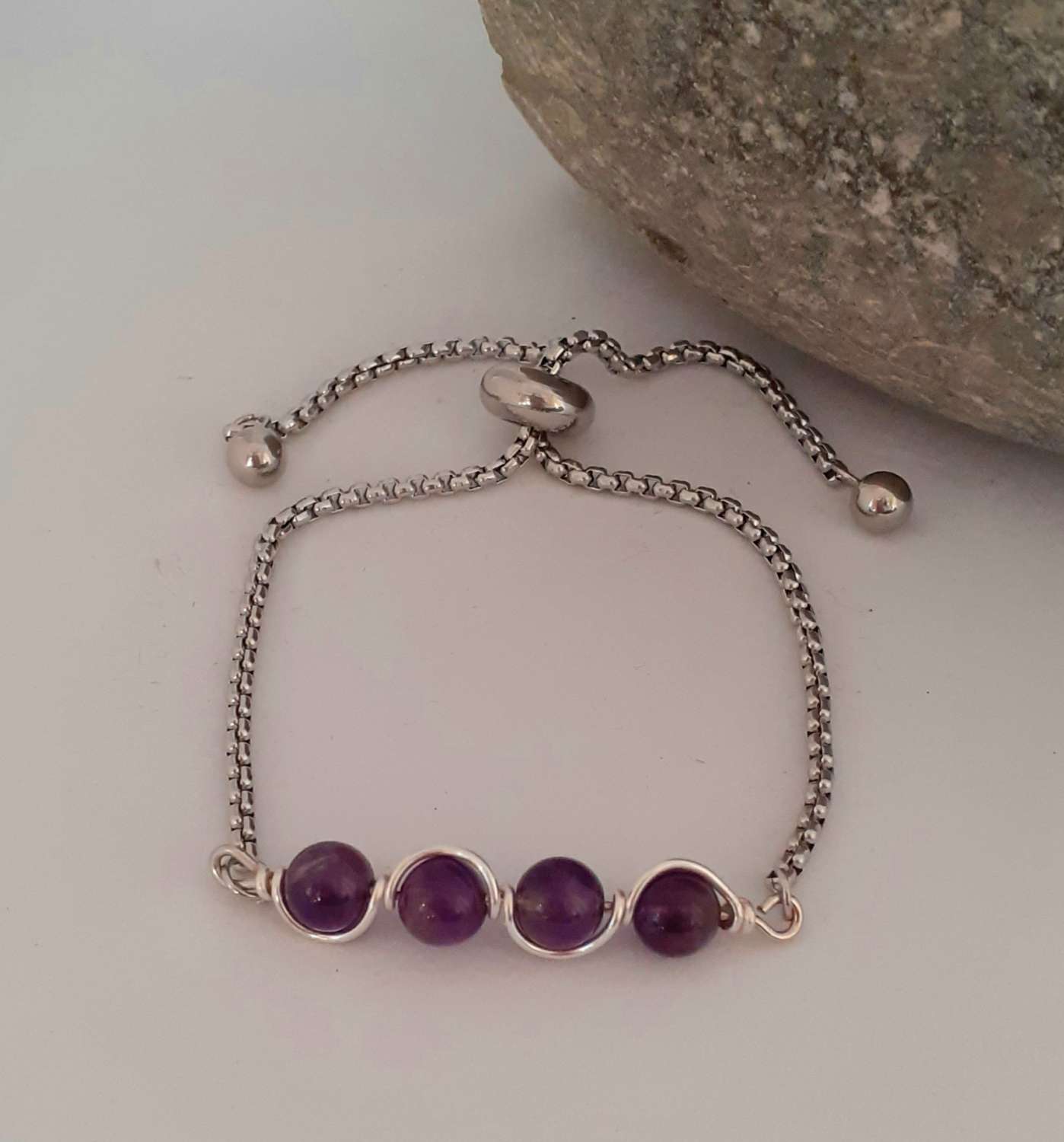 Amethyst Adjustable Bracelet Amethyst Adjustable Bracelet