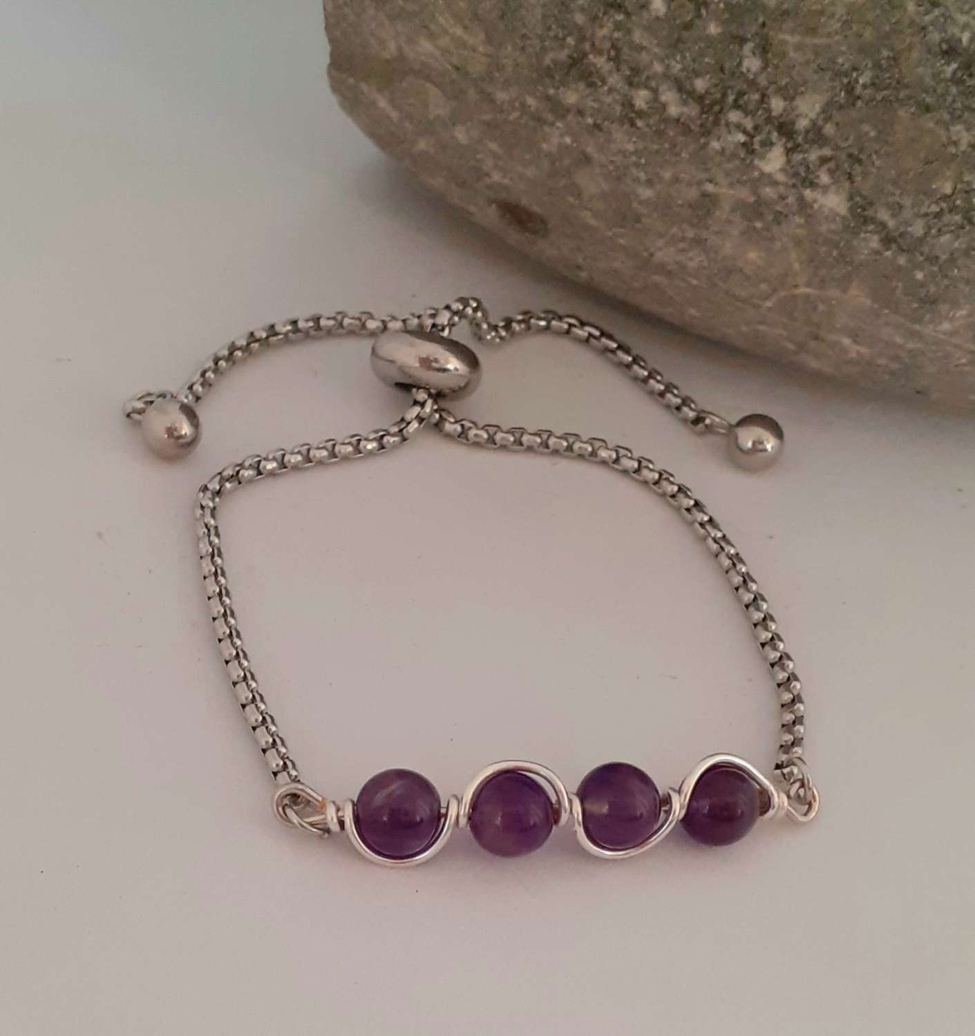 Amethyst Adjustable Bracelet Amethyst Adjustable Bracelet