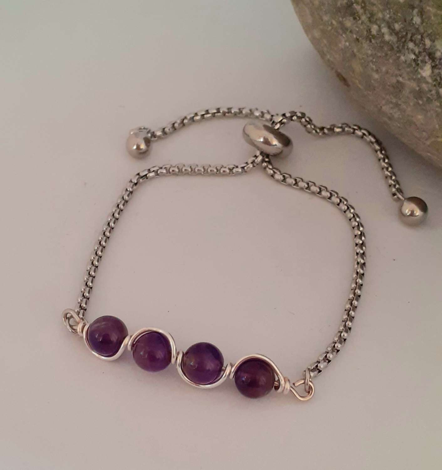 Amethyst Adjustable Bracelet Amethyst Adjustable Bracelet