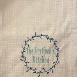 Personalised Embroidered Tea Towel Cats Design