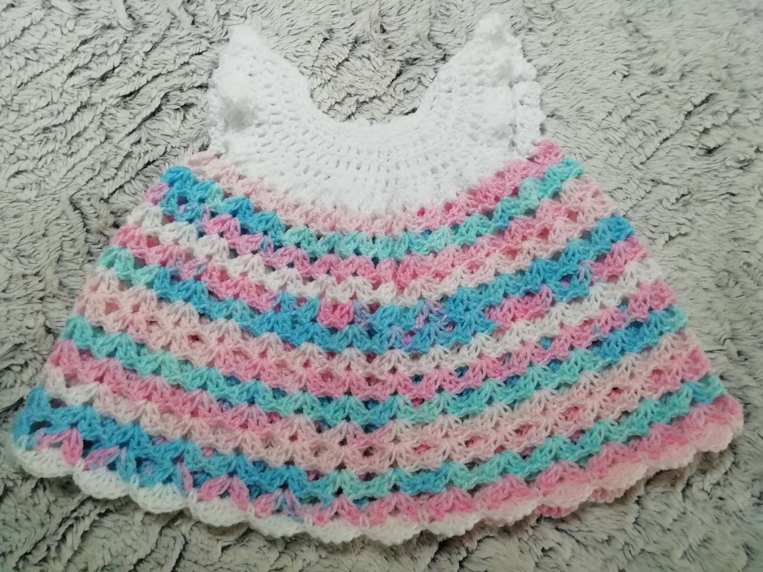 white christmas dresses Crochet Baby Dress 3-6 months – Freed Produce Farms, LLC main image 0