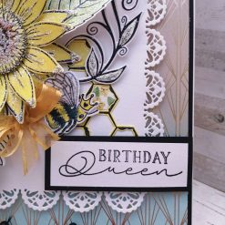 Luxury Handmade Birthday card - Birthday Queen Bee & large Sunflower 2 Luxury Handmade Birthday card - Birthday Queen Bee & large Sunflower 2