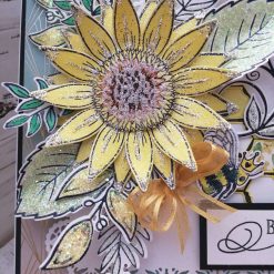Luxury Handmade Birthday card - Birthday Queen Bee & large Sunflower 4 Luxury Handmade Birthday card - Birthday Queen Bee & large Sunflower 4