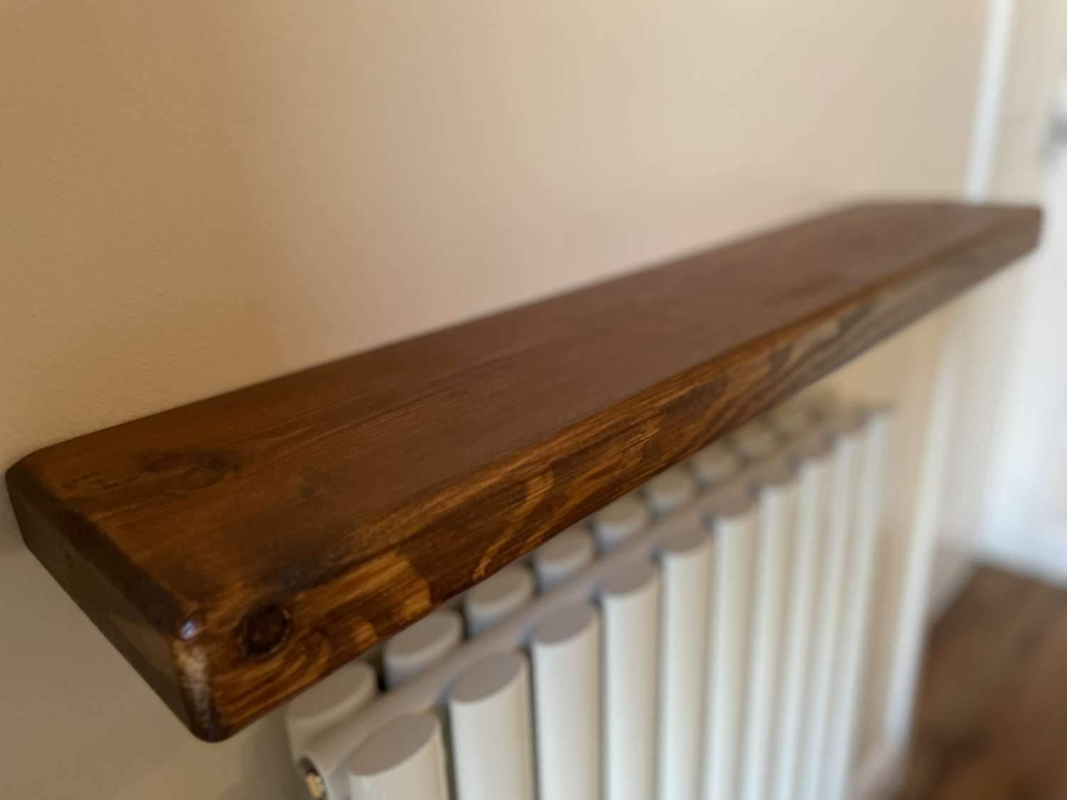 Bespoke Handmade Rustic Wooden Floating Shelf In Medium Oak MadeMe