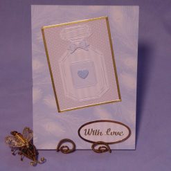 Blue Perfume Bottle, With Love Card