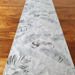 Grey Tropical Leaf Table Runner, Monstera Leaf Table Runner, Tropical Leaf Print, Tropical Decor, Tropical Home Decor, Grey Tropical Runner, New Home Gift, Botanic Table Runner