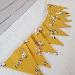 Duck Bunting, Fabric Bunting, Animal Bunting, Garland, Wall Decor, Garden Decor, Geese Bunting, Mustard Yellow Bunting, Ochre, 10 Flags 2.5m