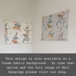 Safari Nursery Wall Hanging, Jungle Nursery Banner, Grey Fabric Wall Hanging, Nursery Decor, Baby Gift, Safari Decor, Jungle Decor, Banner Flag 15
