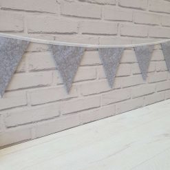 Wedding Bunting, Grey & White Lace Heart Bunting, Lace Bunting, Engagement Bunting, Fabric Bunting, Wedding Garland, Wedding Decorations, Various Lengths Available 1