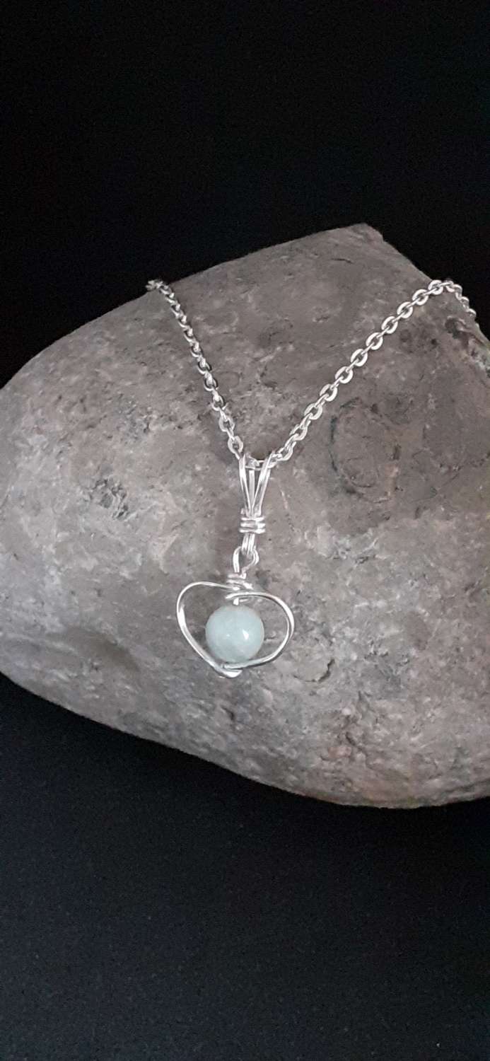 Aquamarine Heart Necklace Aquamarine Heart Necklace