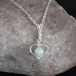 Aquamarine Heart Necklace 2 Aquamarine Heart Necklace 3
