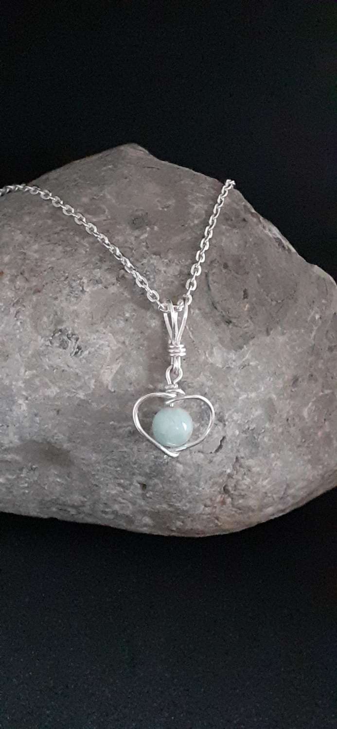 Aquamarine Heart Necklace Aquamarine Heart Necklace