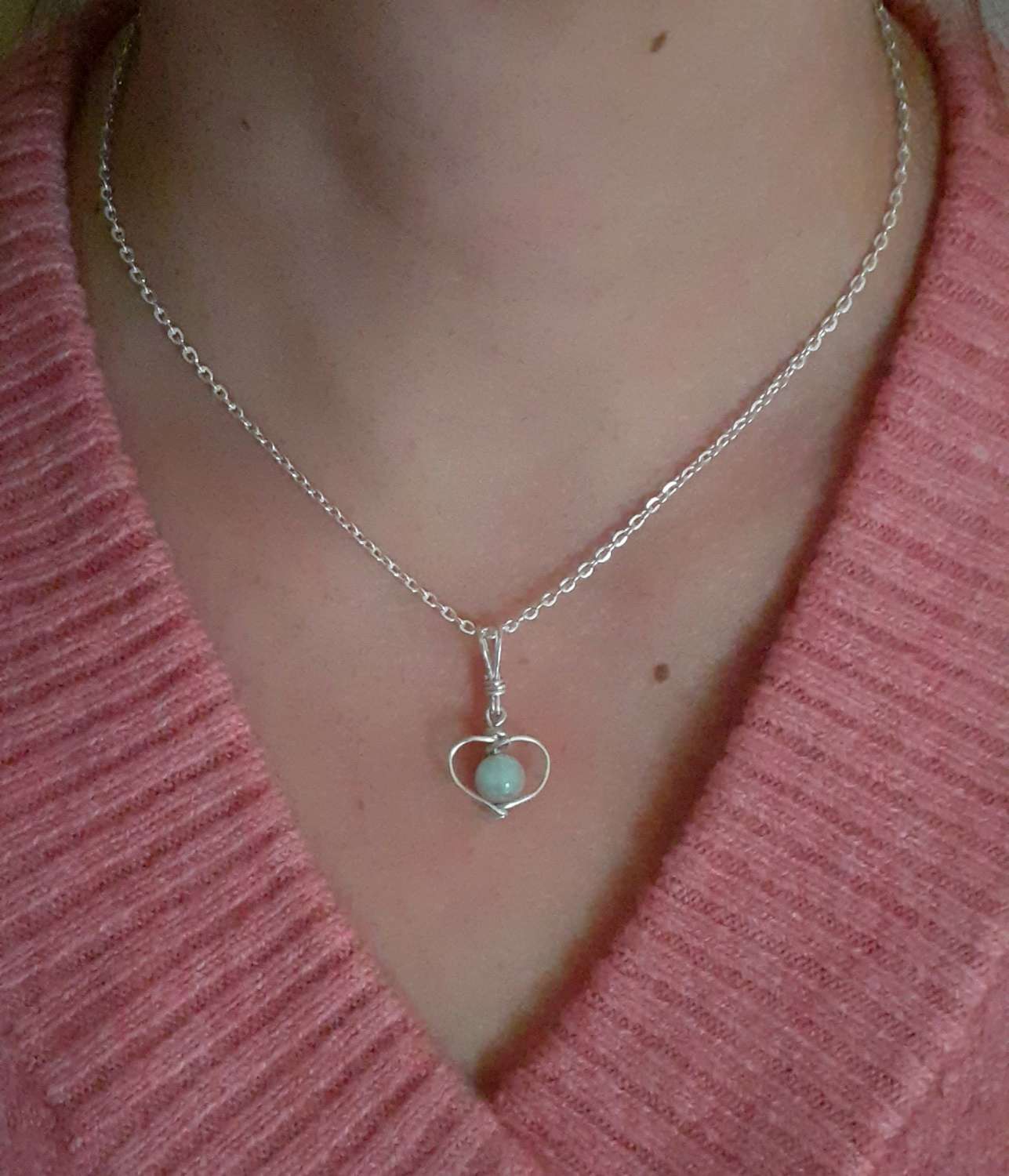 Aquamarine Heart Necklace Aquamarine Heart Necklace