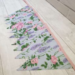 Floral Bunting, Fabric Bunting, Floral Garland, Wall Decor, Garden Decor, Roses, Lavender, Garden Party, Summerhouse Decor, 10 Flags 2.5m 8
