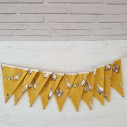 Duck Bunting, Fabric Bunting, Animal Bunting, Garland, Wall Decor, Garden Decor, Geese Bunting, Mustard Yellow Bunting, Ochre, 10 Flags 2.5m 9
