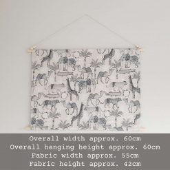 Safari Nursery Wall Hanging, Jungle Nursery Banner, Fabric Wall Hanging, Nursery Decor, Baby Gift, Safari Decor, Jungle Decor, Banner Flag 2