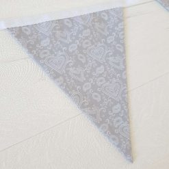 Wedding Bunting, Grey & White Lace Heart Bunting, Lace Bunting, Engagement Bunting, Fabric Bunting, Wedding Garland, Wedding Decorations, Various Lengths Available 4