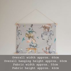 Safari Nursery Wall Hanging, Jungle Nursery Banner, Grey Fabric Wall Hanging, Nursery Decor, Baby Gift, Safari Decor, Jungle Decor, Banner Flag 10