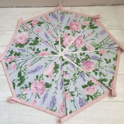 Floral Bunting, Fabric Bunting, Floral Garland, Wall Decor, Garden Decor, Roses, Lavender, Garden Party, Summerhouse Decor, 10 Flags 2.5m 6