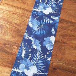 Dark Blue Tropical Leaf Table Runner, Monstera Leaf Table Runner, Tropical Leaf Print, Tropical Decor, Tropical Home Decor, Blue Hibiscus 6 Dark Blue Tropical Leaf Table Runner, Monstera Leaf Table Runner, Tropical Leaf Print, Tropical Decor, Tropical Home Decor, Blue Hibiscus 6