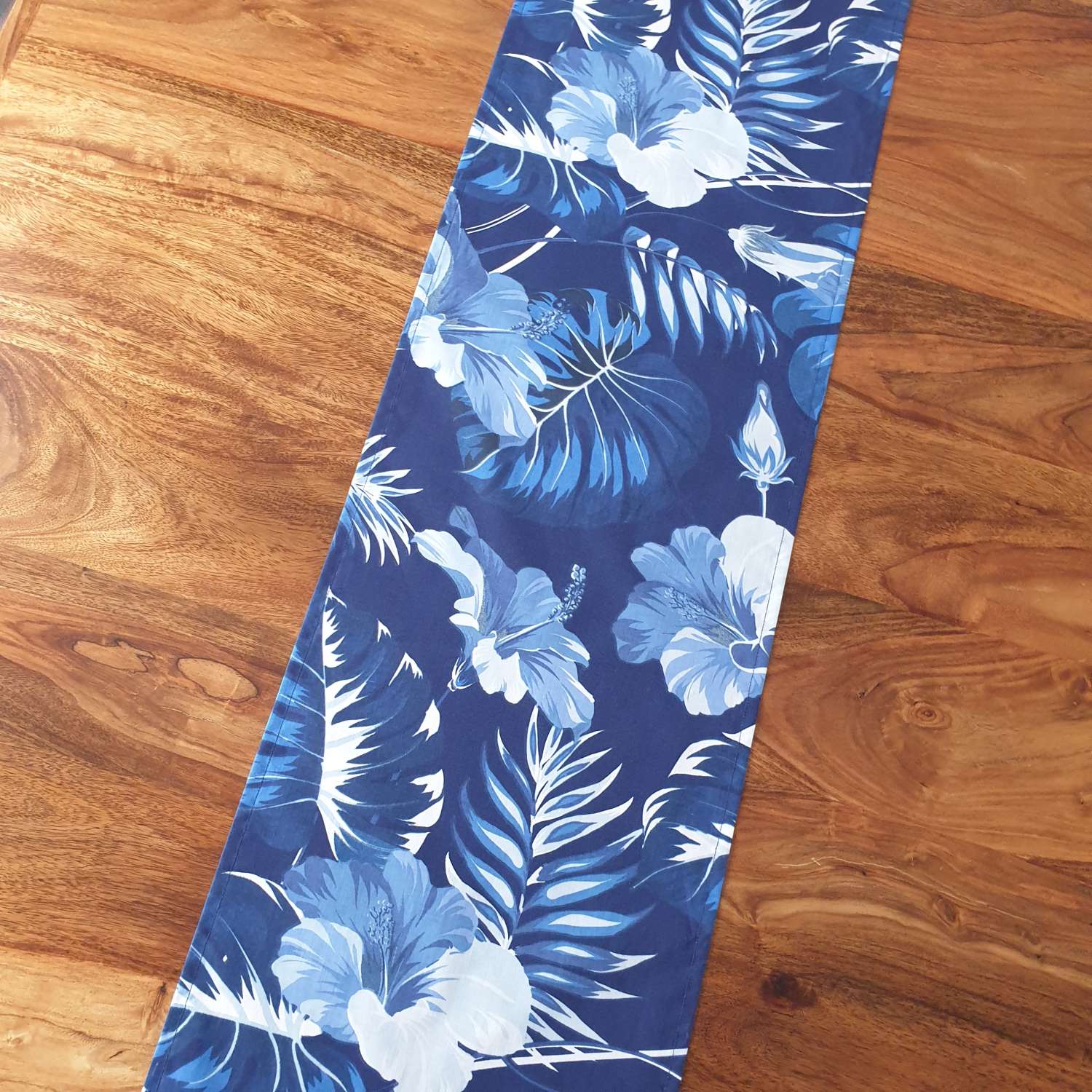 Dark Blue Tropical Leaf Table Runner, Monstera Leaf Table Runner, Tropical Leaf Print, Tropical Decor, Tropical Home Decor, Blue Hibiscus Dark Blue Tropical Leaf Table Runner, Monstera Leaf Table Runner, Tropical Leaf Print, Tropical Decor, Tropical Home Decor, Blue Hibiscus