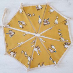 Duck Bunting, Fabric Bunting, Animal Bunting, Garland, Wall Decor, Garden Decor, Geese Bunting, Mustard Yellow Bunting, Ochre, 10 Flags 2.5m 7