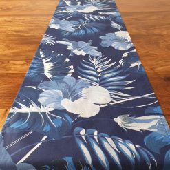 Dark Blue Tropical Leaf Table Runner, Monstera Leaf Table Runner, Tropical Leaf Print, Tropical Decor, Tropical Home Decor, Blue Hibiscus 5 Dark Blue Tropical Leaf Table Runner, Monstera Leaf Table Runner, Tropical Leaf Print, Tropical Decor, Tropical Home Decor, Blue Hibiscus 5