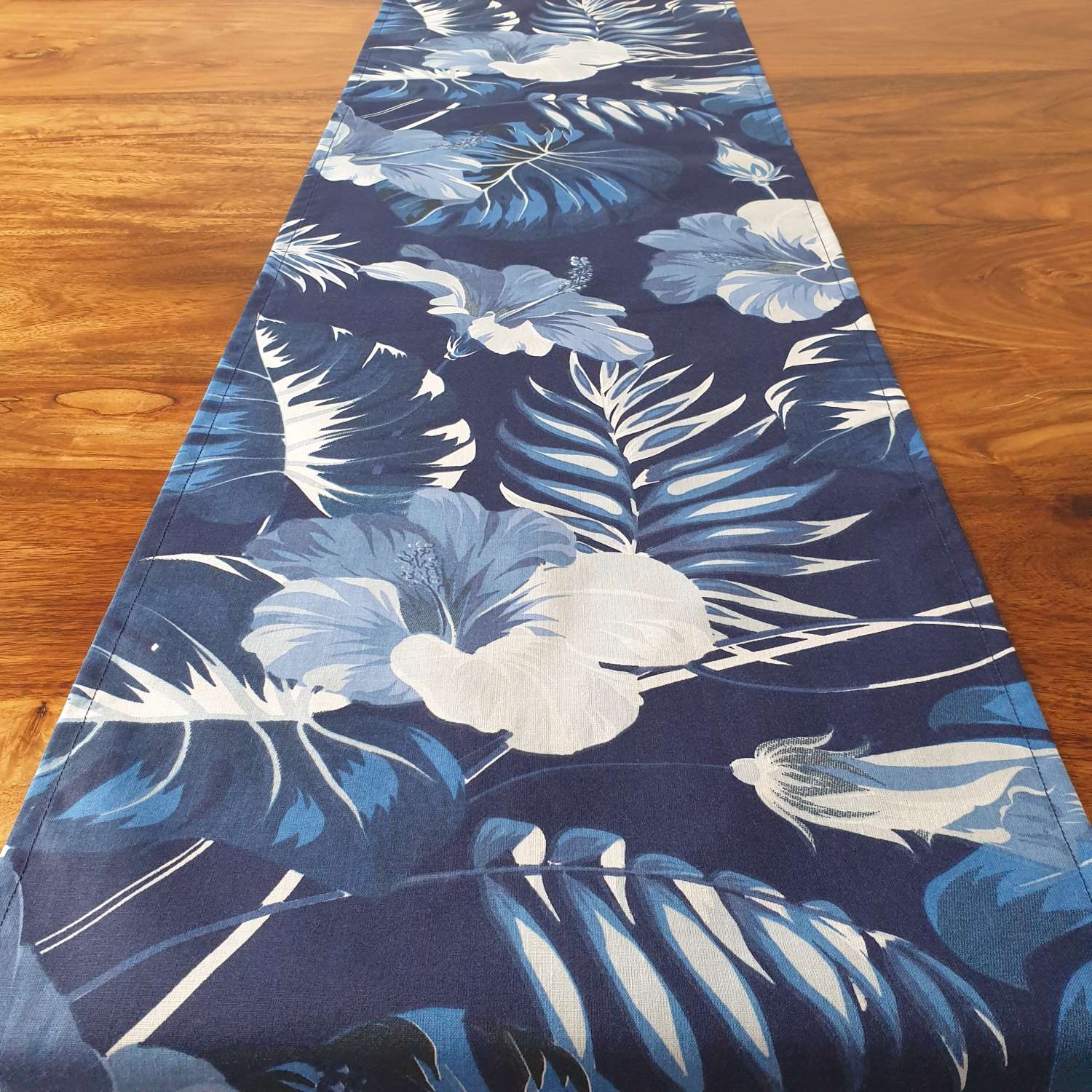 Dark Blue Tropical Leaf Table Runner, Monstera Leaf Table Runner, Tropical Leaf Print, Tropical Decor, Tropical Home Decor, Blue Hibiscus Dark Blue Tropical Leaf Table Runner, Monstera Leaf Table Runner, Tropical Leaf Print, Tropical Decor, Tropical Home Decor, Blue Hibiscus